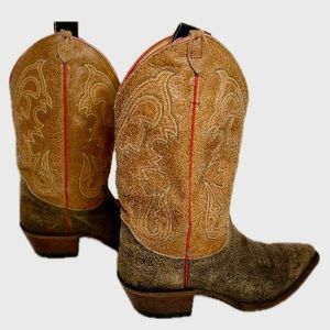 Justin Vintage Cowgirl Boots Tow Toned Size 7B